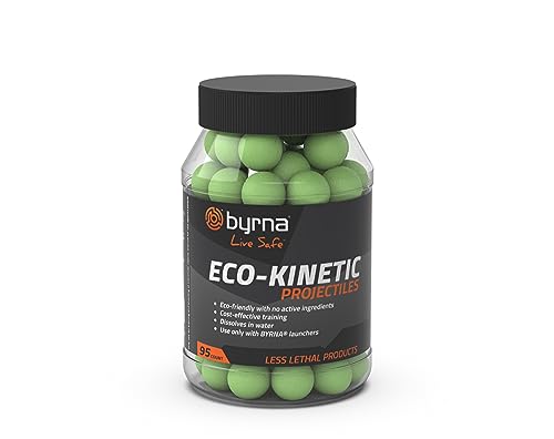 Byrna Eco-Kinetic Projectiles - Training & Recreational Projectile Rounds for Byrna Launchers with Visual Impact Technology - Water Soluble, Eco Friendly, Easy to Clean, 0.68 Caliber (95 Count)