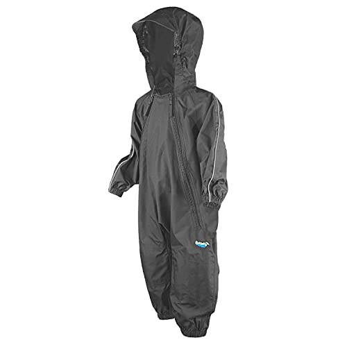 Splashy Waterproof One Piece Rainsuits and MudStopper Coveralls for Kids (5T, Grey)