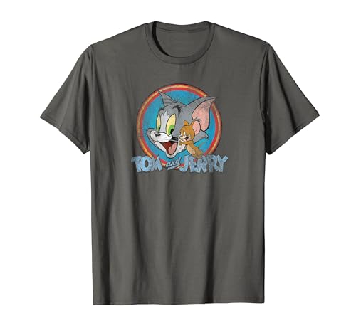 Tom and Jerry Yellow Red Blue Circle Logo T-Shirt