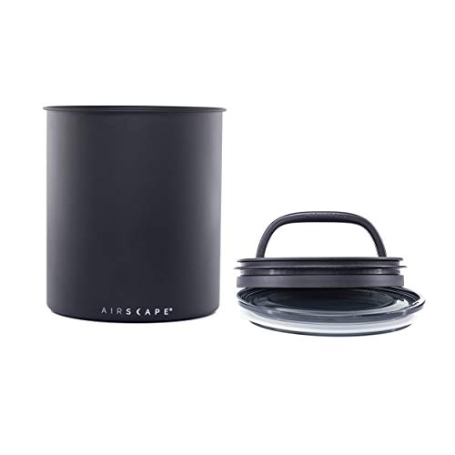 Planetary Design Airscape Kilo Coffee Storage Canister - Large Food Container Patented Airtight Lid 2-Way Valve Preserve Freshness Holds 2.2 lb Dry Beans (Matte Black)