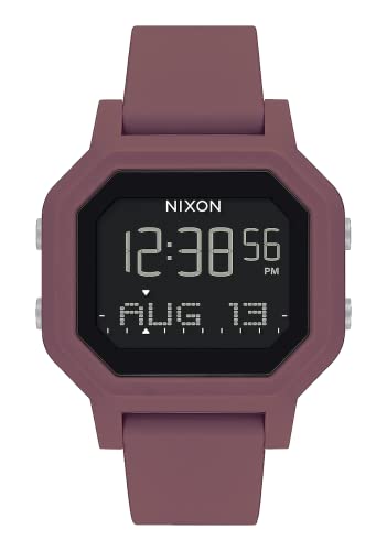 NIXON Siren A1311 - Burgundy - 100m Water Resistant Women's Digital Sport Watch (38mm Watch Face, 18mm-16mm Pu/Rubber/Silicone Band) - Made with #Tide Recycled Ocean Plastics