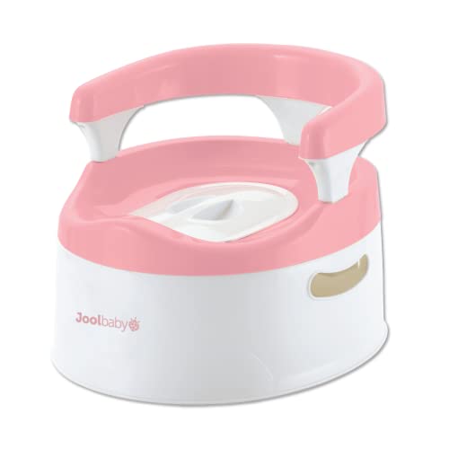 Child Potty Training Chair for Boys and Girls, Handles & Splash Guard - Comfortable Seat for Toddler - Jool Baby (Pink)
