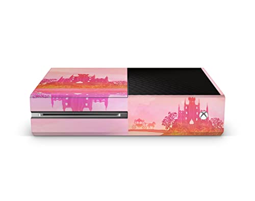 ZOOMHITSKINS Compatible for Xbox One Skin, Includes 1 Xbox One Console Skin, Castle Pink Orange Fairytale Princess Cute Love, Durable & Fit, 3M Vinyl, Easy to Install, Made in The USA