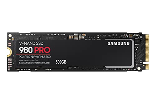 SAMSUNG 980 PRO SSD 500GB PCIe 4.0 NVMe Gen 4 Gaming M.2 Internal Solid State Drive Memory Card, Maximum Speed, Thermal Control, MZ-V8P500B/AM