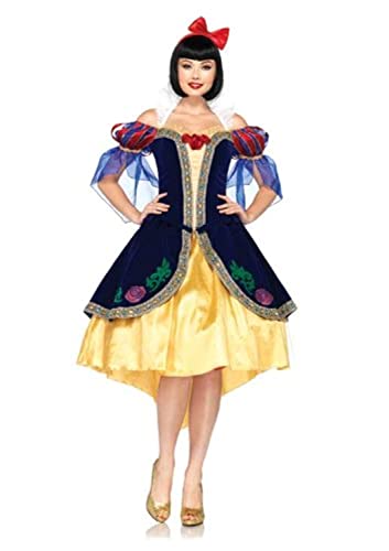 Leg Avenue Costumes 3Pc.Deluxe Snow White Includes Dress, Removable Back Bow and Bow Headband, Blue/Gold, Medium