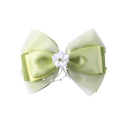 Princess Hair Bow Clips for Girls Women 5 Inch Role Play Halloween Costume Dress Up Accessories for Tiana