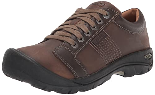 KEEN Men's Austin Low Height Leather Oxfords, Chocolate Brown, 10