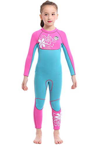 Cokarsey Girls 3mm Neoprene Full Wetsuit Back Zip for Snorkeling, Swimming, Diving