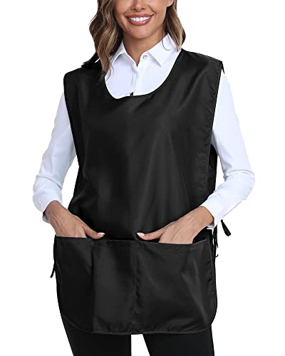 Xeoxarel Unisex Cobbler Apron with 3 Pockets, Universal Apron for Women or Men Vest Black