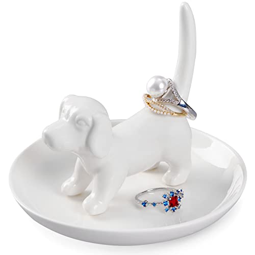 Spegiffu Dog Mom Gifts for Women - Dog Ring Holder Jewelry Dish Tray, Ring Stand for Ring Organizer, Funny Dog Themed Gifts for Dog Lovers, Dog Mom, Birthday Valentine's Xmas Gifts for Women