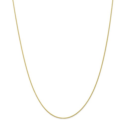 IceCarats 10K Yellow Gold 1mm Parisian Wheat Chain Necklace 18 inch