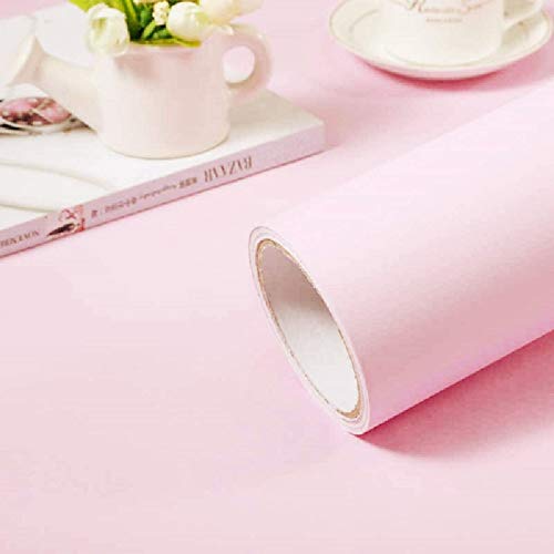 practicalWs Pink Self-Adhesive Wallpaper Film Stick Paper Easy to Apply Peel and Stick Wallpaper Stick Wallpaper Shelf Liner Table and Door Reform