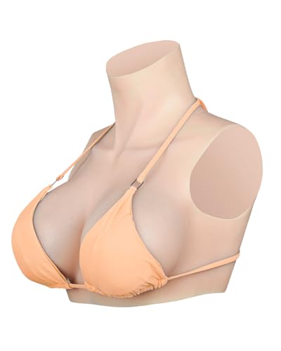 Fake Boobs Silicone Breastplate E Cup False Breast Forms for Transgender Cosplay Drag Queen Crossdresser, Nude