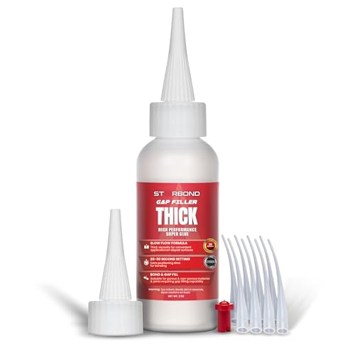 Premium Grade Cyanoacrylate (CA) Super Glue by STARBOND'Gap Filler' Thick 2000 CPS Viscosity Adhesive for Carpentry, Woodworking, Hobby Models, Archery Fletching (Thick, 2 Ounce)