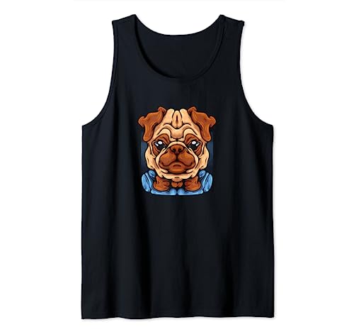 Pug with a Bow Tie Cutest Pet Domestic Dog Animal Kingdom Tank Top