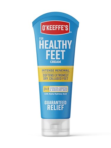 O'Keeffe's Healthy Feet Intense Renewal Cream with Alpha Hydroxy Acid, Softens and Exfoliates Extremely Dry, Callused Feet, 3oz Tube (Pack of 1)
