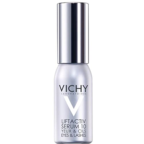 Vichy Anti-Wrinkle Serum for Eyes and Lashes, Hyaluronic Acid, 15 Mineral-Rich Vichy Volcanic Water, Fragrance-Free