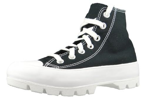 Converse Women's Chuck Taylor All Star Lugged Hi Sneakers, Black/White/Black, 8 Medium US