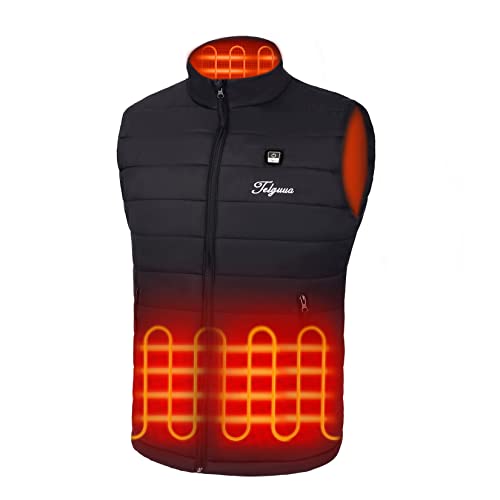 Telguua Heated Vest for Men with Battery Pack Included Warm Men's Heated Vest Electric Heating Vest for Men Rechargeable-L