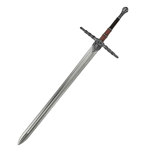LOOYAR PU Medieval Crusader Great Sword Prop Toy for Knight Soldier Warrior Costume Battle Play Halloween Cosplay LARP Black