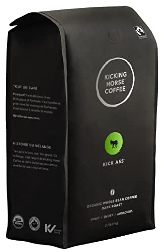 Kicking Horse Coffee, Kick Ass, Dark Roast, Whole Bean, Certified Organic, Fairtrade, Kosher Coffee, 2.2 Lb, 35.2 Ounce