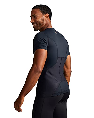 Tommie Copper Men's Lower Back Support Shirt, Compression Shirts for Men with Lower Back Pain Relief, Lower Back Support for Men, Back Relief from Low Back Pain, Black L