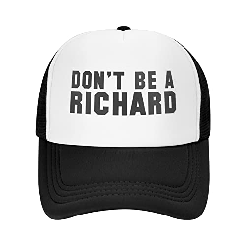 Waldeal Don't BE A Richard Funny Gag Joke Party Mesh Adjustable Vintage Truckers Cap Black