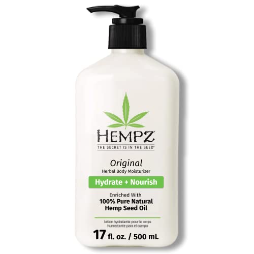 Hempz Original, Natural Hemp Seed Oil Body Moisturizer with Shea Butter and Ginseng, Original Scent, Floral Banana, 17 Fl.Oz ( Packaging may vary )