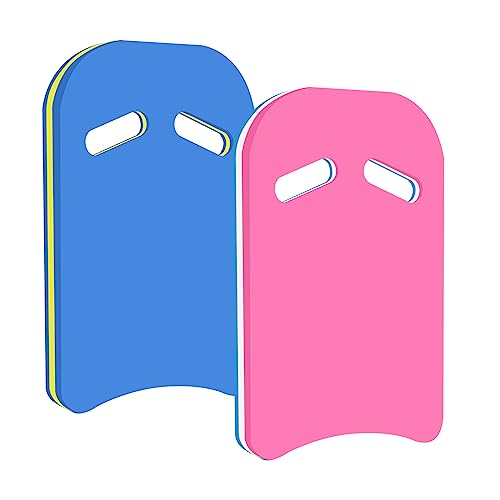 STRPRETTY BASIC 2PCS Swimming Kickboard Swim Training Aid Kickboard, U Design Swim Pool Float Floating Buoy Hand Board (Blue & Pink)