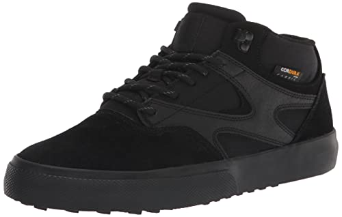 DC Men's Kalis Vulc MID WNT Skate Shoe, Black/Black/Black, 7.5