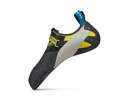 SCARPA Men's Veloce Rock Climbing Shoes for Gym Climbing - Black/Yellow - 9.5-10