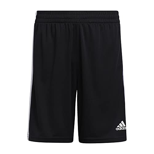 adidas Boys Classic 3-Stripes Shorts (Black, Large)
