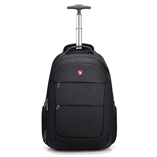 OIWAS Rolling Backpack for Laptop Large Wheeled Black Roller Daypack Travel Business Bags Suitcase Men Women