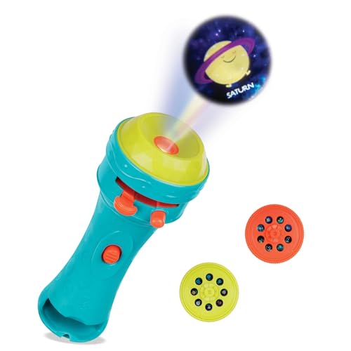 B. toys- Light Me To The Moon - Blue- Pretend Play Projector Flashlight – 2 Image Reels – Planet & Alien Projections- Space Toys For Kids – 4 Years +