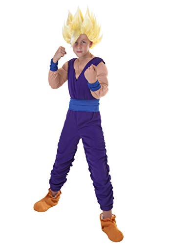 Fun Costumes Dragon Ball Z Kids Gohan Costume for Boys, Officially Licensed DBZ Anime Purple Super Saiyan Gohan Cosplay Outfit