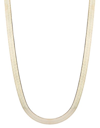 Floreo 10k Yellow Gold 7mm Super Flexible Silky Herringbone Chain Necklace for Women and Men, 20 Inch