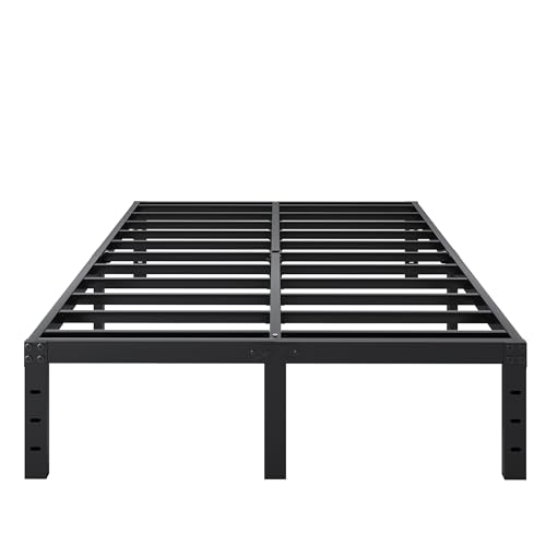 SHLAND Bed Frame Queen Size, 14 Inch Heavy Duty Metal Platform Bed Frame No Box Spring Needed, Mattress Foundation, Storage Space, Noise Free, Easy Assembly