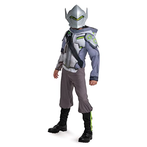 Disguise Genji Costume for Kids, Official Overwatch Costume Jumpsuit with Hood and Mask, Deluxe Child Size Large (10-12)