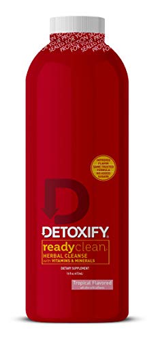 Detoxify – Ready Clean Herbal Cleanse – Tropical – 16 oz – Professionally Formulated Herbal Detox Drink – Enhanced with Milk Thistle Seed Extract & Burdock Root Extract – Plus Sticker.