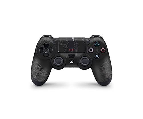 ZOOMHITSKINS Compatible for PS4 Controller Skin, Spider Black White Red Eyes, Durable, Fit PS4, PS4 Pro, PS4 Slim Controller, 3M Vinyl, Made in The USA