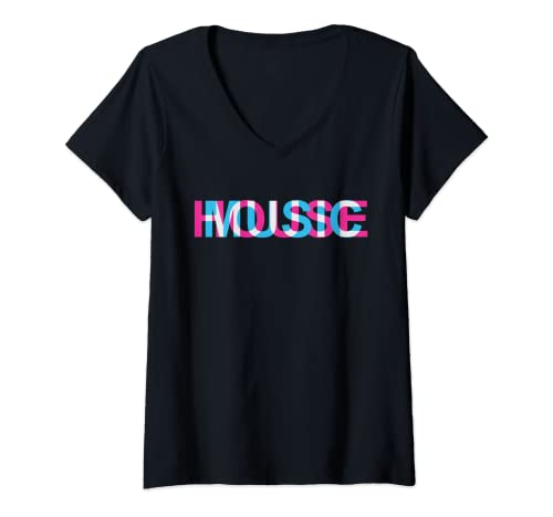Womens House Music Glitch EDM Rave DJ Music Festival Music Lover V-Neck T-Shirt