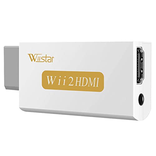 Wii to HDMI Converter, Wii to hdmi Adapter HDMI for Wii Adapter with 3.5mm Audio Jack Out 1080p 720p Supports All Wii Display Modes for HDTV, Monitor