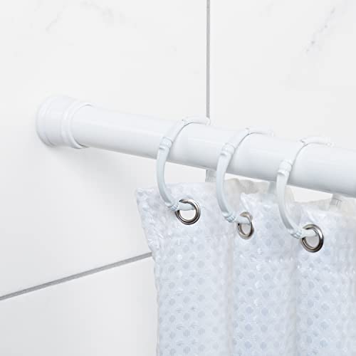 Zenna Home Curtain Adjustable Tension Shower Rod, 44' to 72', White