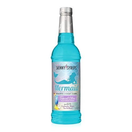 New! Jordan's Skinny Mixes Sugar Free Syrup, Mermaid Flavor, Fruit Flavored Water Enhancer, Drink Mix for Ice Tea, Lemonade & More, Zero Calorie Flavoring, Keto Friendly, 25.4 Fl Oz, 1 Pack