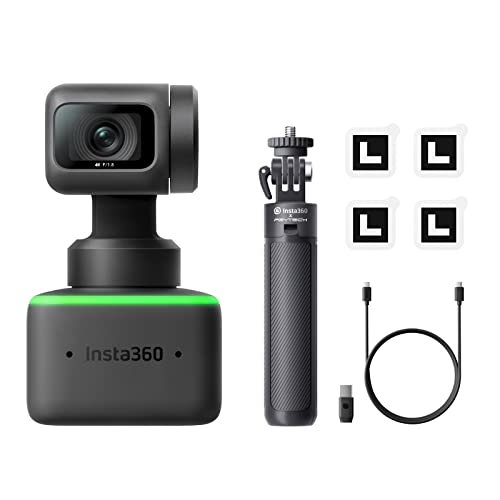 Insta360 Link - PTZ 4K Webcam with 1/2' Sensor, AI Tracking, Gesture Control, HDR, Noise-Canceling Microphones, Specialized Modes, Webcam for Laptop, Live Streaming, Zoom Certified