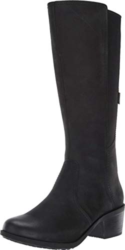 Teva Women's Anaya Chelsea Tall Waterproof Comfortable Durable Leather Knee-High Boots, Black, 8