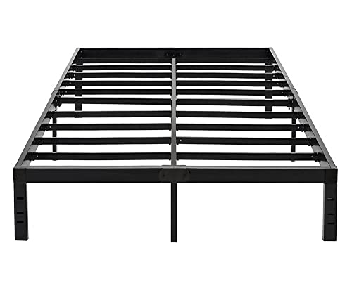 Eavesince Full Size Bed Frame 14 Inch High Max 1000 Pound Heavy Duty Metal Full Size Platform for Boys Girls Kids No Box Spring Needed Black