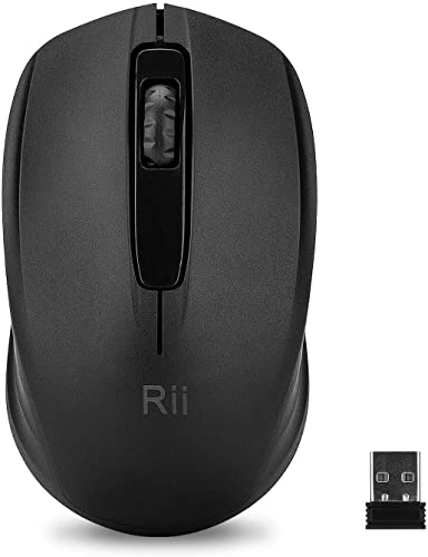 Rii Wireless Mouse 1000 DPI for PC, Laptop, Windows,Office Included Wireless USB dongle (Black)