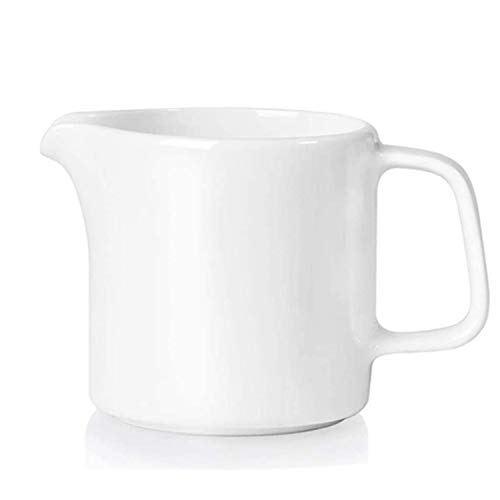 ONTUBE Ceramics Creamer,Porcelain Coffee Milk Creamer Pitcher with Handle for Home and Kitchen - 12OZ (White)