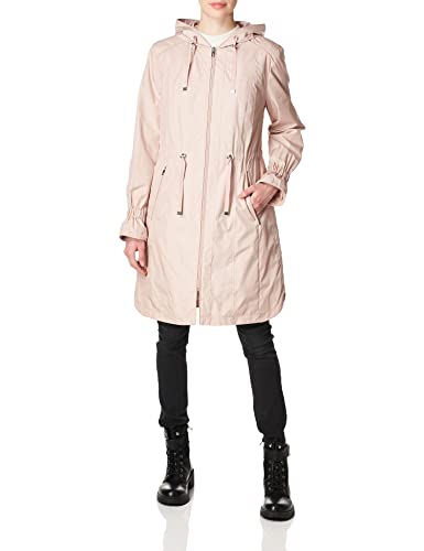 Cole Haan Women's Hooded anorack rain Coat, Canyon Rose, Large